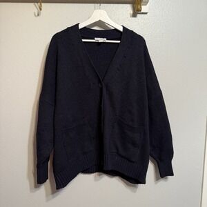 Free Assembly Women's 3XL Navy Cardigan‎ Button Up Casual Sweater Comfy Plus